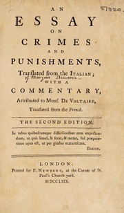 Cover of: An essay on crimes and punishments