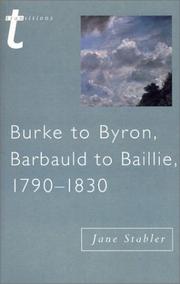 Cover of: Burke to Byron, Barbauld to Baillie, 1790-1830