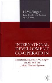 Cover of: International Development Co-Operation | H. W. Singer