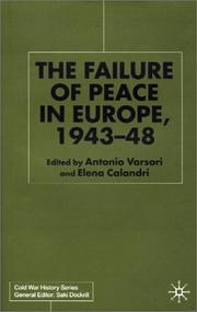 Cover of: The failure of peace in Europe, 1943-48