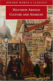 Cover of: Culture and Anarchy by Matthew Arnold