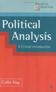Cover of: Political Analysis: Contemporary Controversies