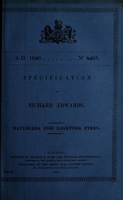 Specification of Richard Edwards by Richard Edwards