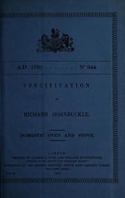 Cover of: Specification of Richard Hornbuckle by Richard Hornbuckle