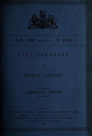 Cover of: Specification of Thomas Godfrey: artificial teeth