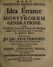 Disputatio medico-physica de idea errante in monstrorum generatione ... by Daniel Gerhard Heisius
