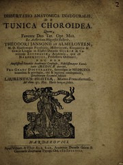 Cover of: Dissertatio anatomica inauguralis, de tunica choroidea ...