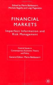 Cover of: Financial Markets: Imperfect Information and Risk Management (Central Issues in Contemporary Economic Theory and Policy)