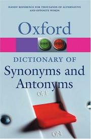 Cover of: A Dictionary of Synonyms and Antonyms (Oxford Paperback Reference) | Alan Spooner