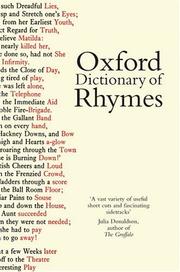 Cover of: Oxford  dictionary of rhymes.