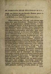 Cover of: Dissertatio inauguralis medica de telae cellulosa in fabrica corporis humani dignitate