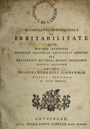 Cover of: Dissertatio physiologica de irritabilitate