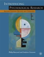 Cover of: Introducing Psychological Research by Philip Banyard, Andrew Grayson