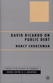 Cover of: David Ricardo On Public Debt (Studies in the History of Economics)