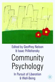 Cover of: Community Psychology by Geoffrey Nelson, Isaac Prilleltensky