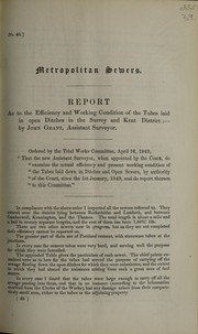 Cover of: Report on the efficiency and working conditions of the tubes laid down in open ditches since the 1st of January, 1849 by London (England). Metropolitan Commission of Sewers