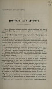 Report of Mr Donaldson, agricultural surveyor, on the state of Hyde Park by London (England). Metropolitan Commission of Sewers