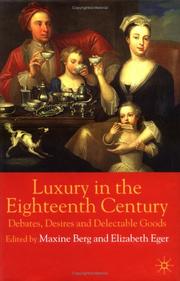 Cover of: Luxury in the Eighteenth-Century | 