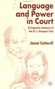 Cover of: Language and power in court | Janet Cotterill