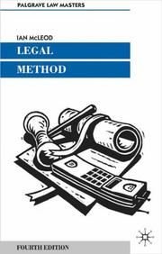 Cover of: Legal Method (Palgrave Law Masters)