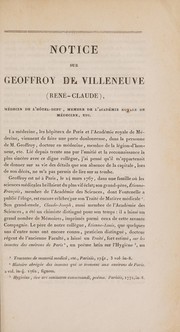 Cover of: Notice sur Geoffroy de Villeneuve (René Claude)