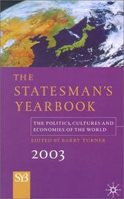 Cover of: The Statesman's Yearbook 2003 by Barry Turner