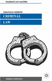 Cover of: Criminal Law (Palgrave Law Masters)