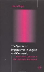 The syntax of imperatives in English and Germanic by Laura Rupp