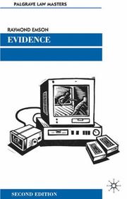 Cover of: Evidence (Palgrave Law Masters)