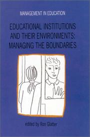 Cover of: Educational institutions and their environments by edited by Ron Glatter.