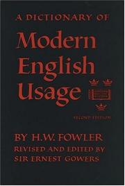 Cover of: Oxford Fowler's Modern English Usage Dictionary by H. W. Fowler, Sir Ernest Gowers