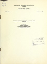 Cover of: Bibliography on cooperation in agriculture, 1946-1953 by Elizabeth Gould Davis