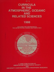 Cover of: Curricula in the Atmospheric, Oceanic and Related Sciences, 1988 by 