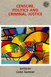Cover of: Censure, politics, and criminal justice