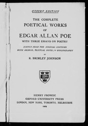 Cover of: The Complete Poetical Works of Edgar Allan Poe: with Three Essays on Poetry