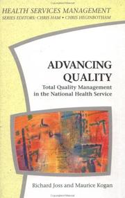 Cover of: Advancing quality: total quality management in the National Health Service