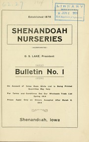 Bulletin no. 1 by Shenandoah Nurseries