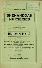 Bulletin no. 2 by Shenandoah Nurseries