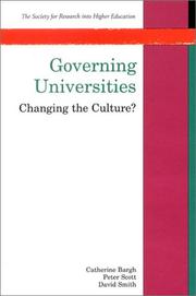 Cover of: Governing Universities: Changing the Culture (Society for Research into Higher Education)