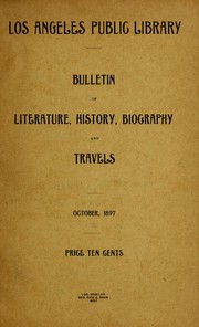 Cover of: Bulletin of literature, history, biography and travels. October, 1897