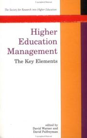 Cover of: Higher Education Management: The Key Elements (Society for Research into Higher Education)