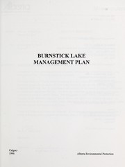 Burnstick Lake management plan by Alberta. Alberta Environmental Protection