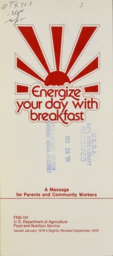 Cover of: Energize your day with breakfast by United States. Food and Nutrition Service