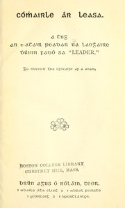 Cover of: Cóṁairle ár leasa by Peadar Ó Laoghaire