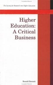 Cover of: Higher education: a critical business