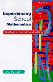 Cover of: Experiencing school mathematics by Jo Boaler