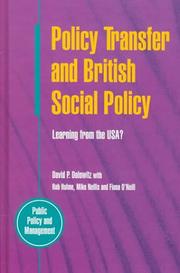 Cover of: Policy Transfer and British Social Policy | David P. Dolowitz