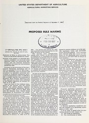 Cover of: Proposed rule making: handling of milk in Appalachian, Tri-State and Bluefield marketing areas