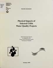 Cover of: Physical impacts of selected USDA water quality projects: interim assessment