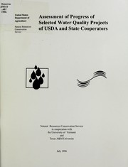 Cover of: Assessment of progress of selected water quality projects of USDA and state cooperators by United States. Natural Resources Conservation Service